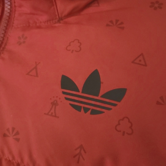 Adidas red down filled bomber jacket - Picture 2 of 13